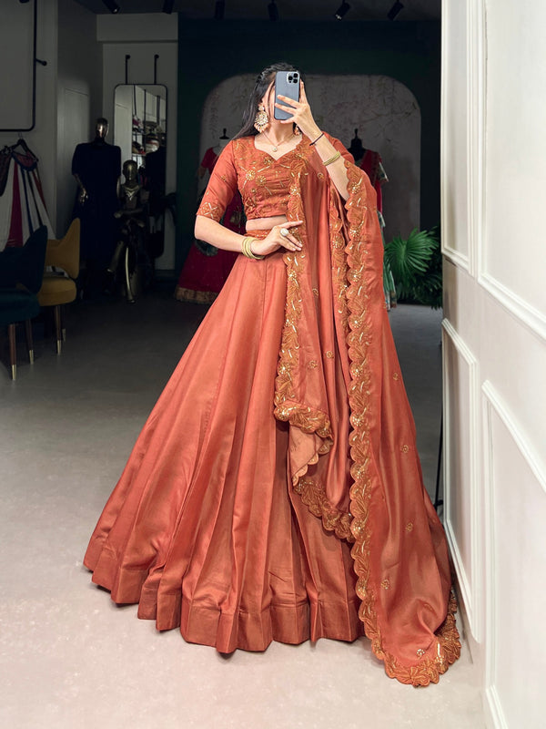 Wrapped in rust, woven with elegance Lehenga Choli