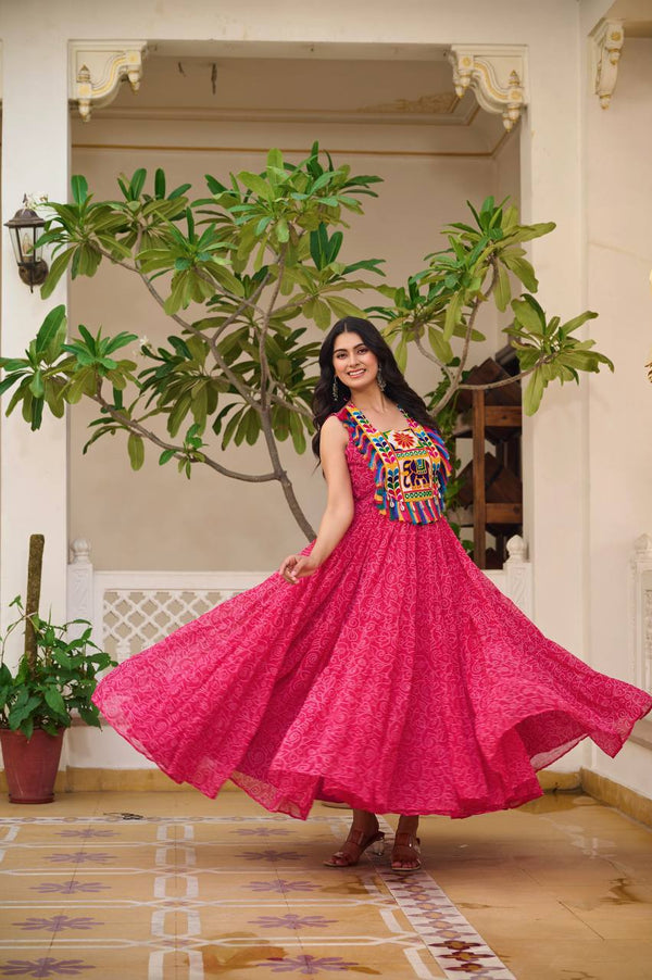 Charvi Vibrant Kutchi Embroidery Work Gown