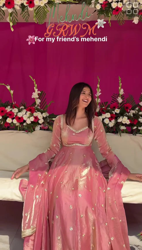 Zinal Blush Pink Ethnic Anarkali Suit