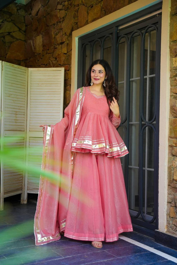 Blush Gold Ethnic Wear Sharara  Suit