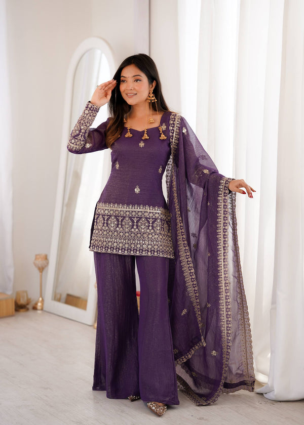 Alvira Premium Roman Silk Party Wear Suit
