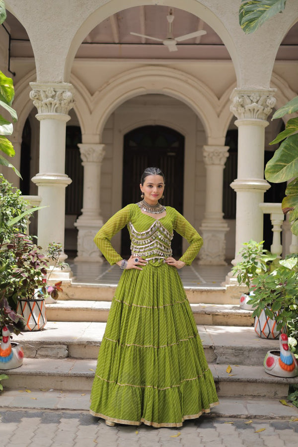 Diva Premium Mirror Work Leheriya Set