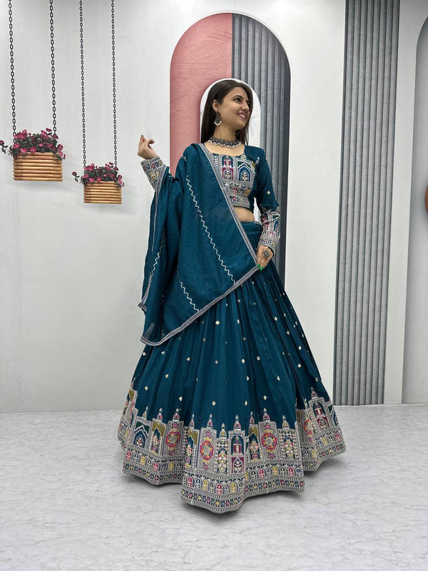 Ridhima Pure Vichitra Lehenga with Coading Sequence Work Dupatta