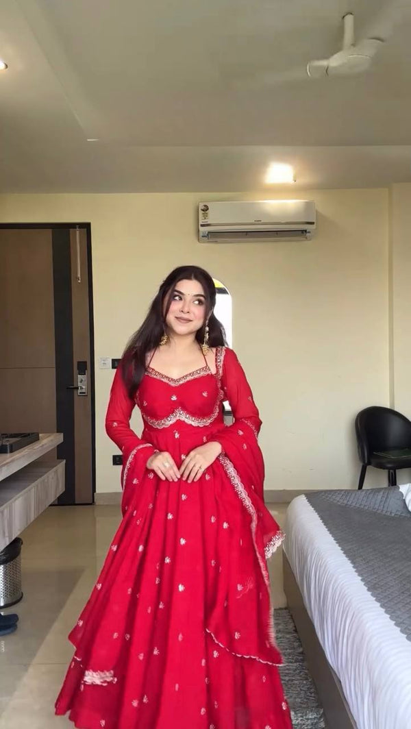 Neha Crimson Red Ethnic Suit Set