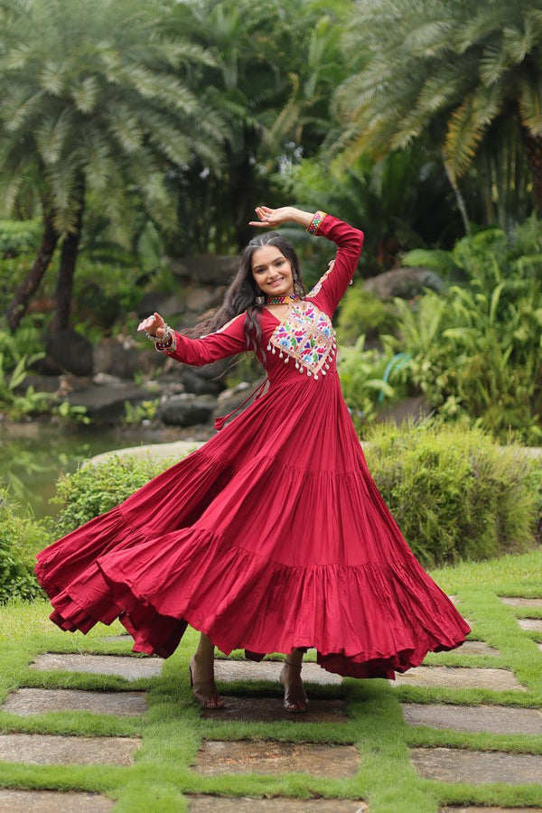 Rang-E-Nazakat - Maroon Colored Attractive Partywear Gown