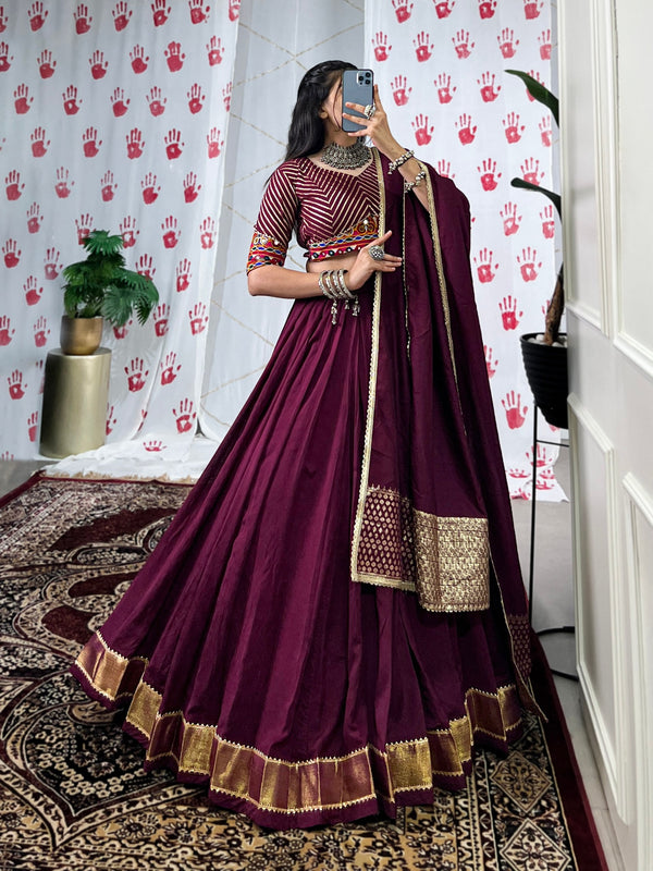 RustRegalia Silk Pure Chanderi Lehenga Choli