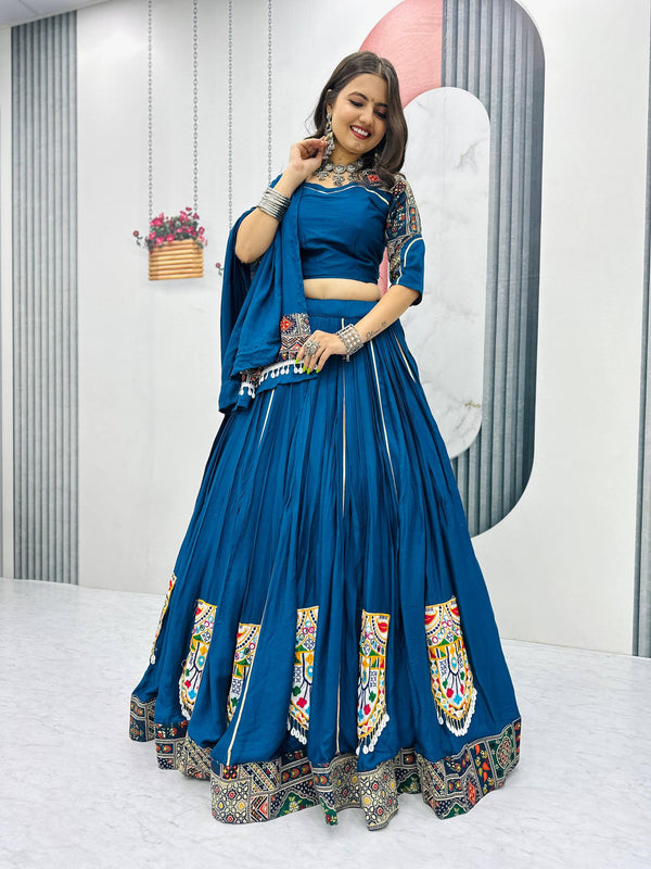 Kavya & Riddhi’s Mirror Magic: Pure Cotton Lehenga Choli