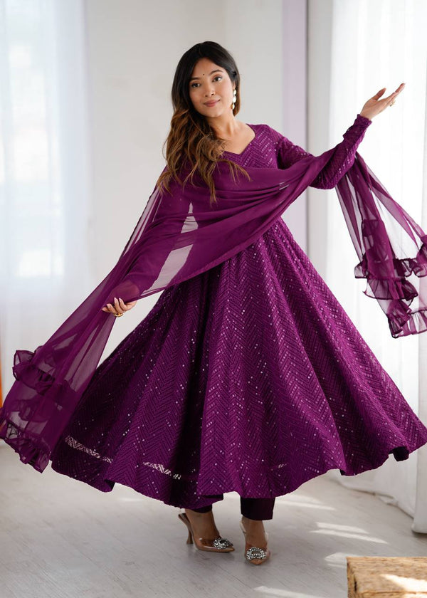 Roshni Ruffled Flared Anarkali Set